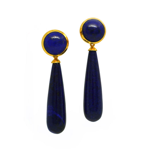 Lapis Lazuli Gold Stud Earrings - AMILLA Jewelry
