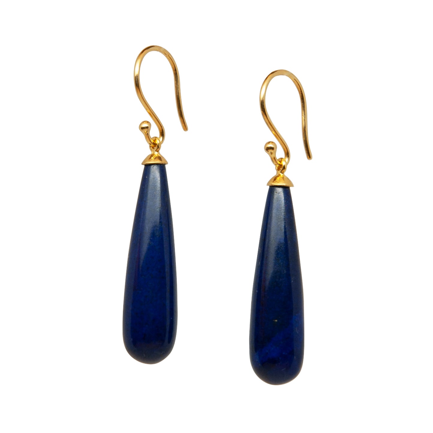 Elegant lapis lazuli earrings gold designed in Switzerland.