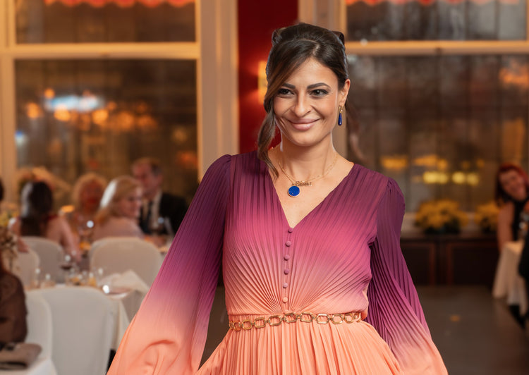 Lapis Lazuli Gold Earrings and Pendant - AMILLA Jewelry