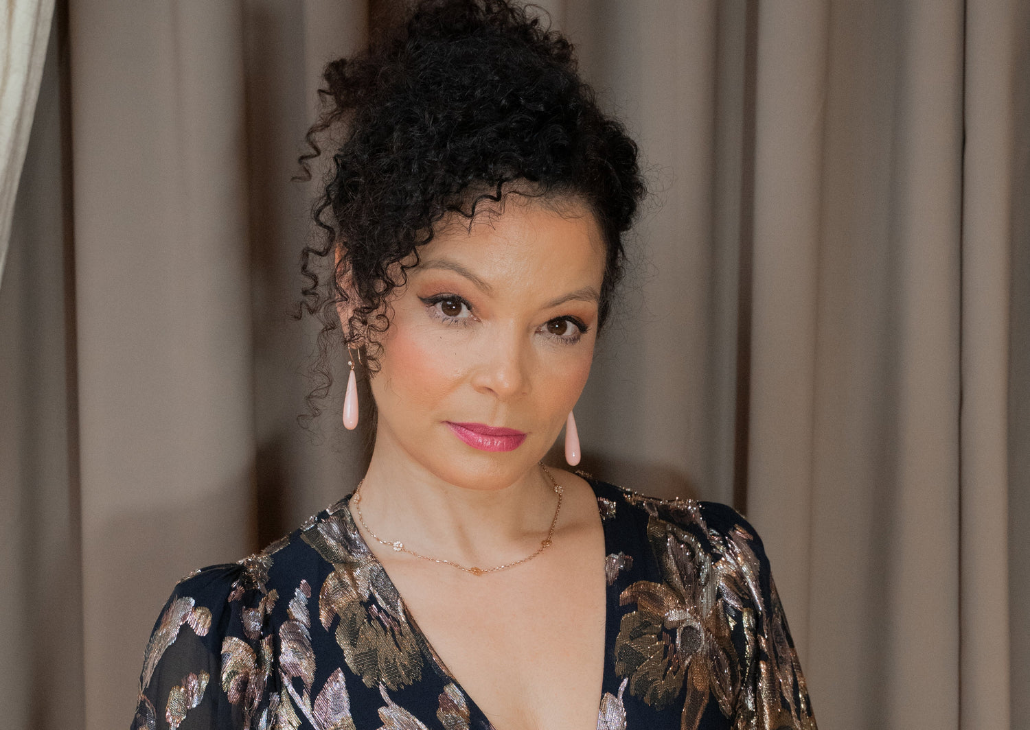 Pink Opal Gold Earrings - AMILLA Jewelry