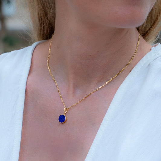Lapis Lazuli Pendant Gold - Small - Amilla Jewelry